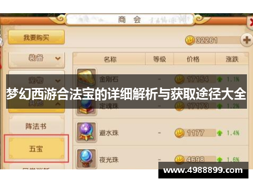 梦幻西游合法宝的详细解析与获取途径大全